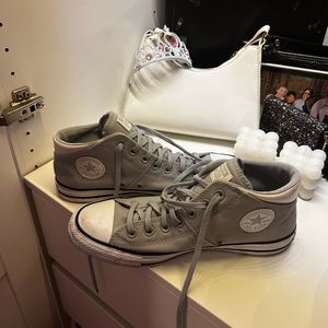 Converse grey blue and white hightops